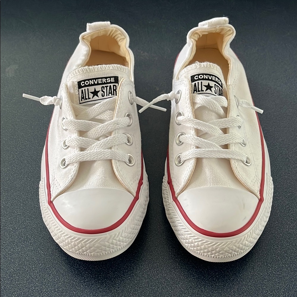 Converse White and Red Sneakers Classic Slip-On Design